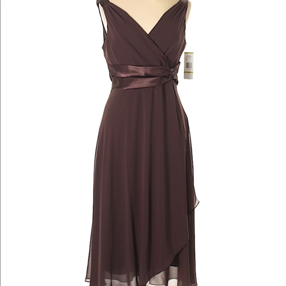 chocolate brown midi dress